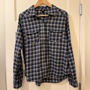 Paige • Mya Plaid Button-Down Shirt • Lightweight Flannel • Size L